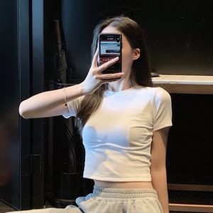 white crop top